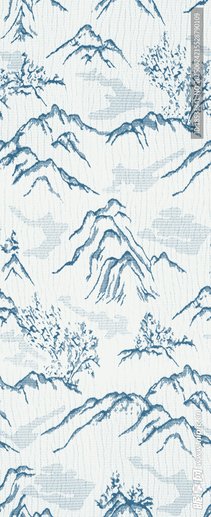 藍(lán)白山水紋圖案