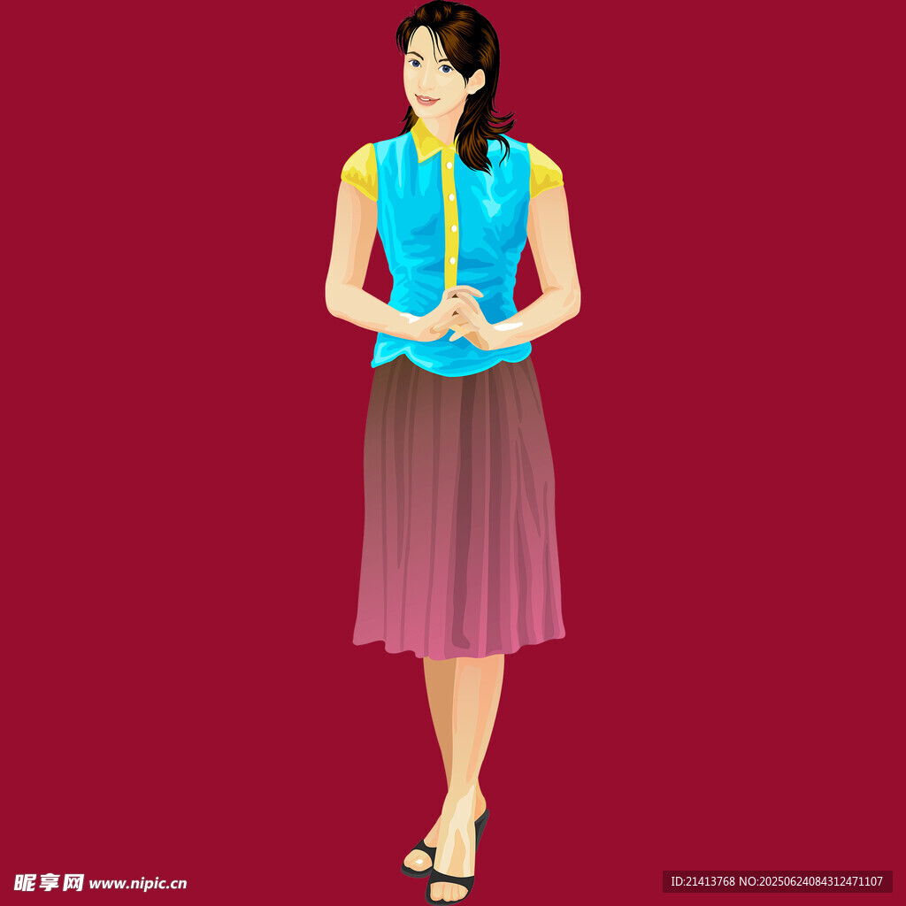 身著特色服飾的優(yōu)雅女性