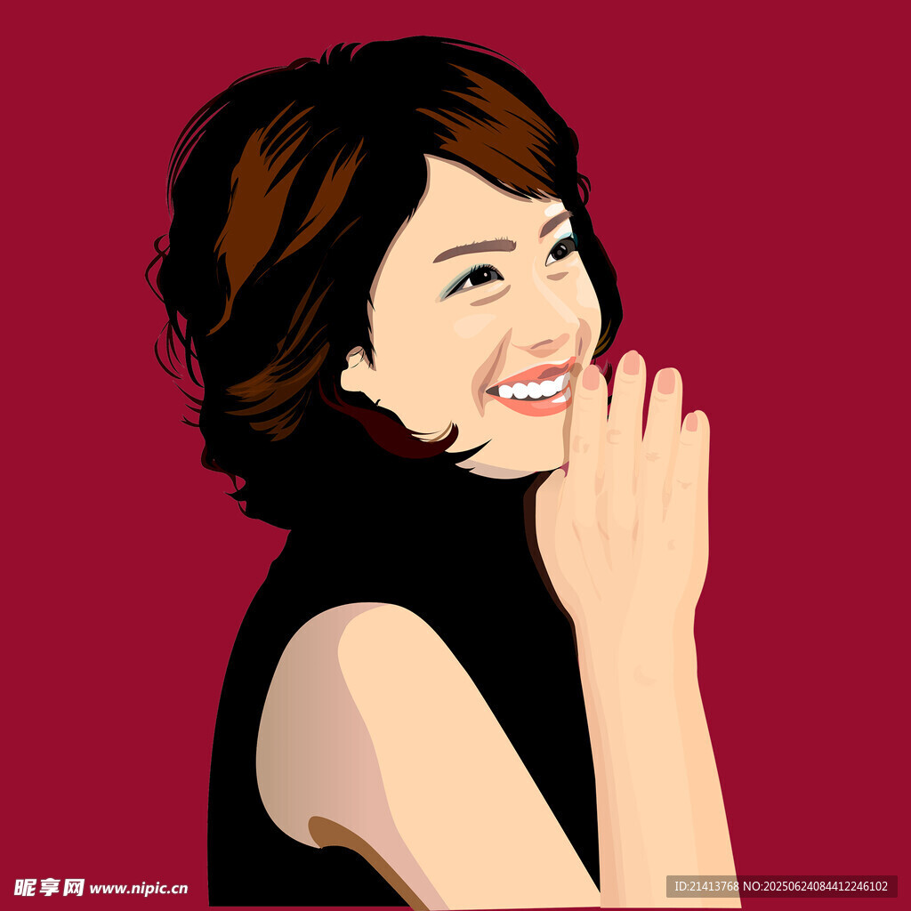 微笑女性插畫