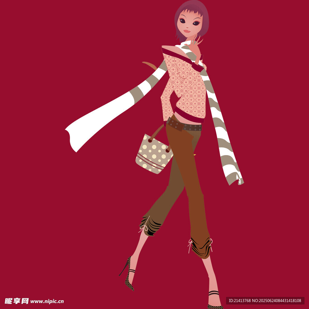 時尚女性插畫  個性穿搭風(fēng)采