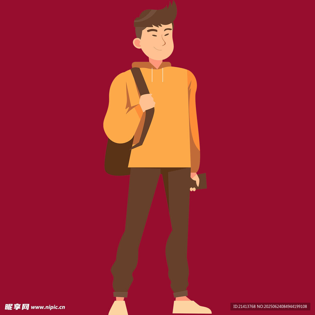 背著包的休閑風少年
