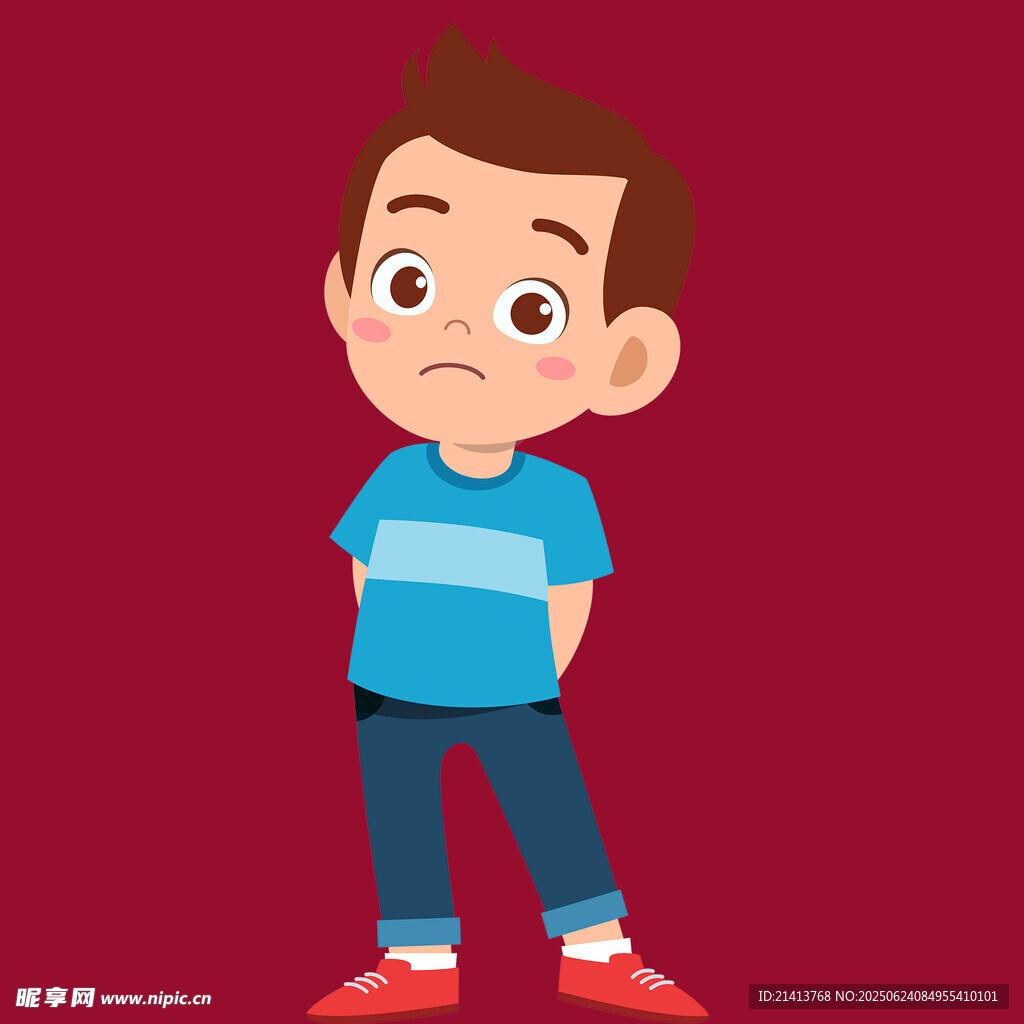 憂心忡忡的小男孩