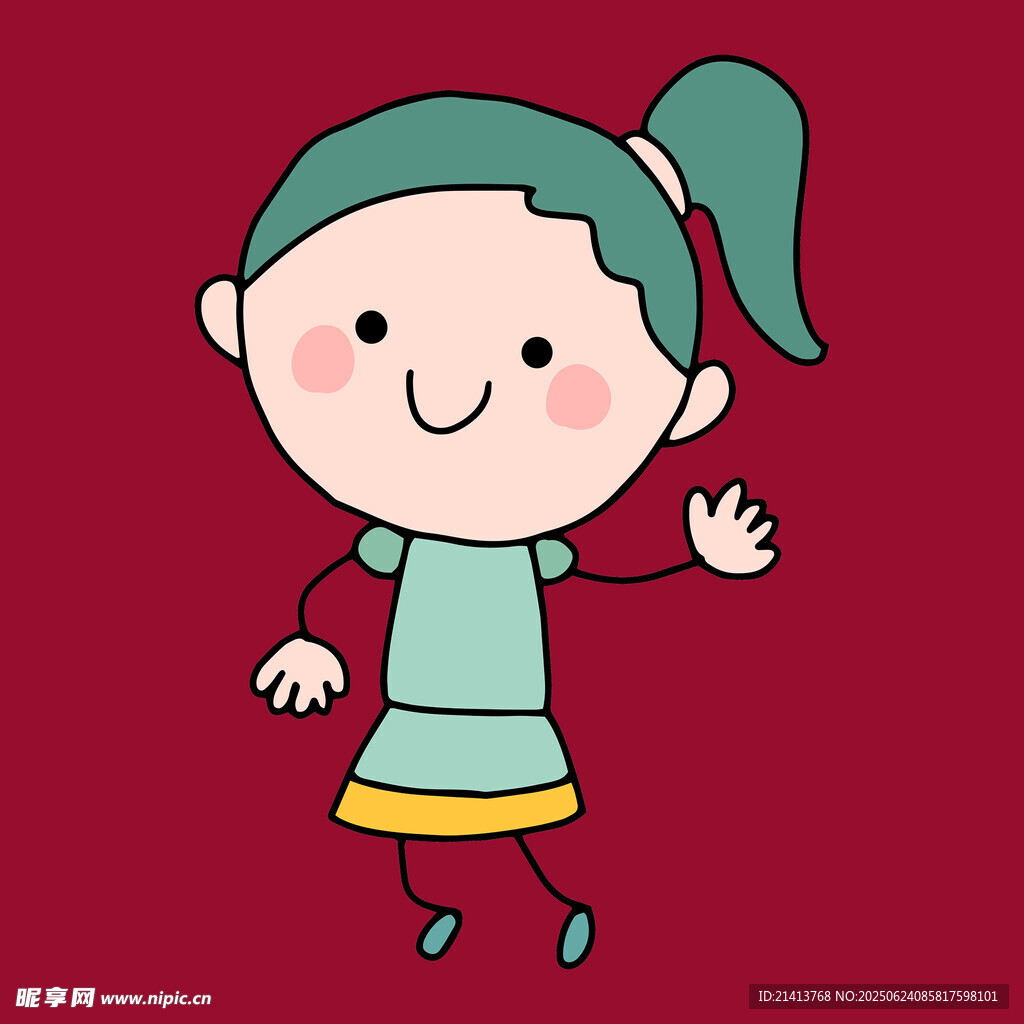 揮手的可愛小女孩