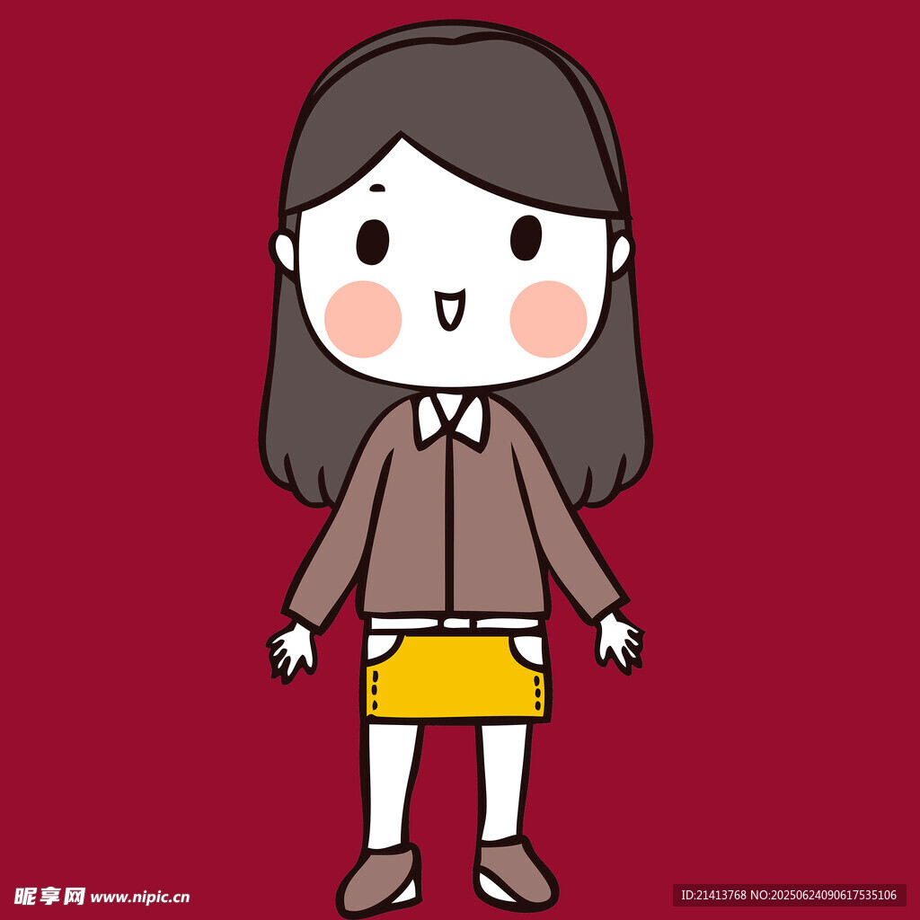 卡通女孩時尚穿搭展示