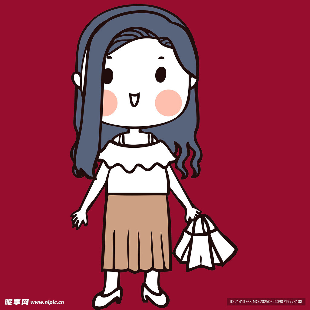 購物女孩卡通形象