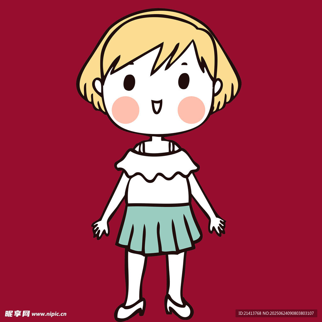 可愛金發(fā)女孩卡通形象