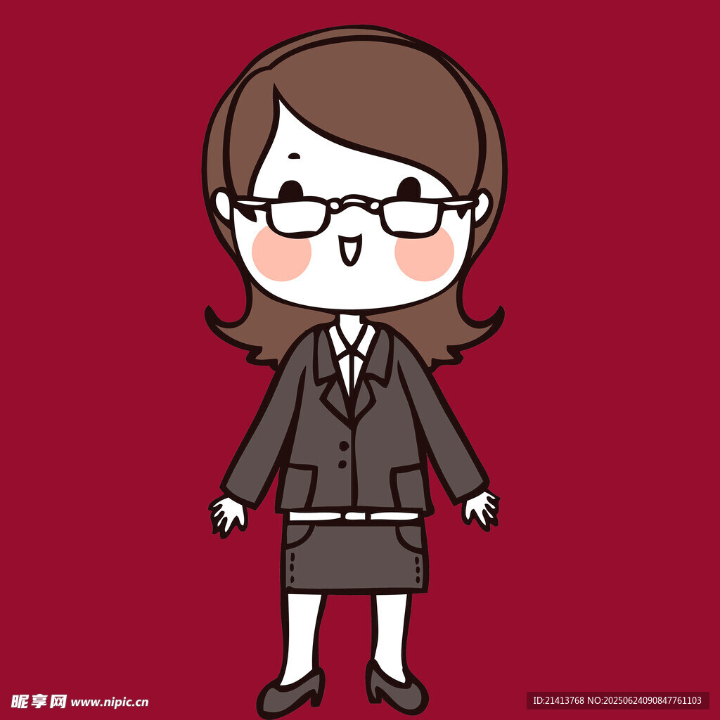 職業(yè)裝卡通女性形象