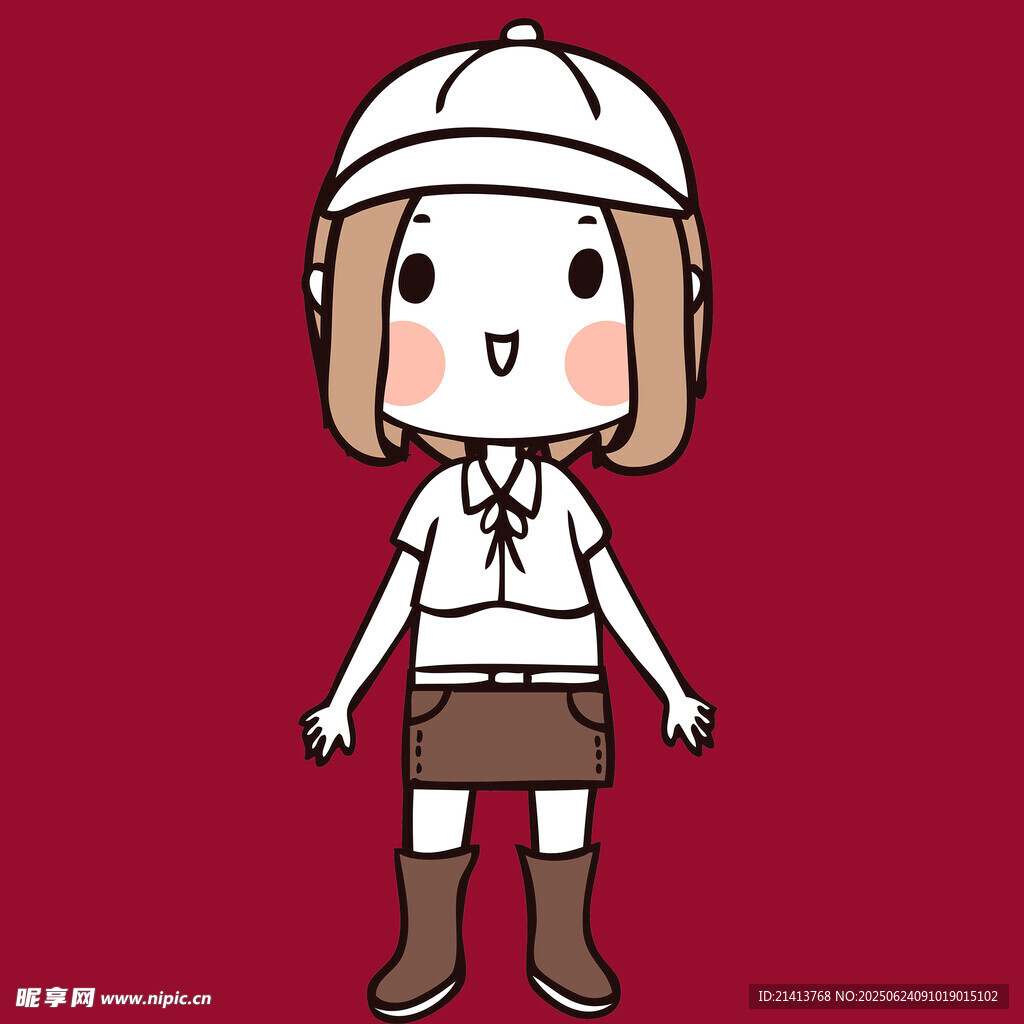 可愛卡通女學(xué)生形象