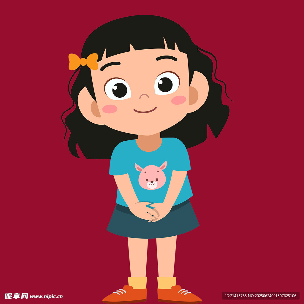 可愛小女孩的俏皮形象