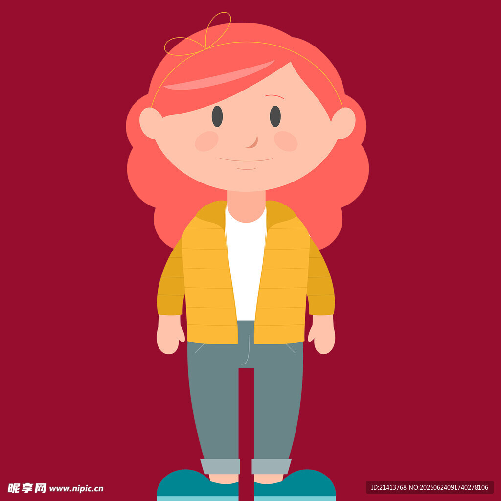 女孩站在體重秤上測體重