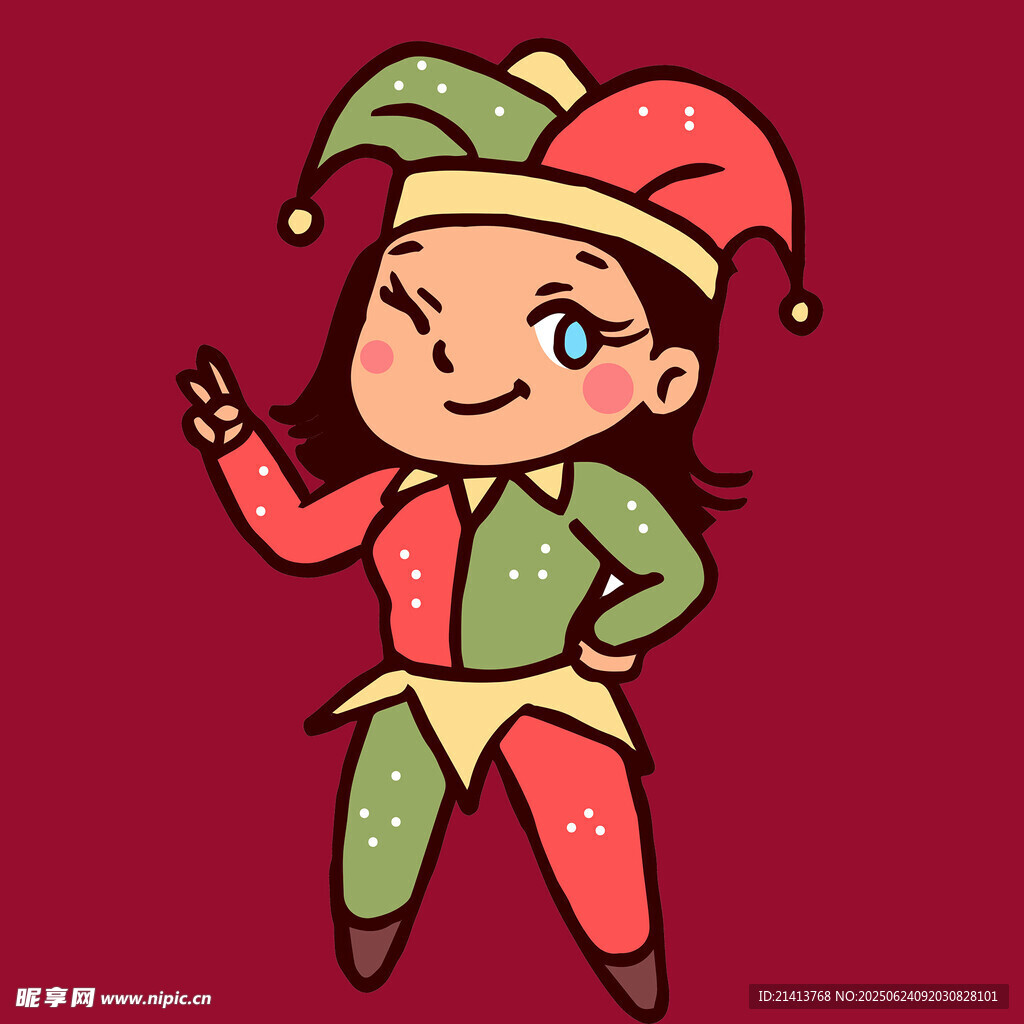 俏皮小丑女孩
