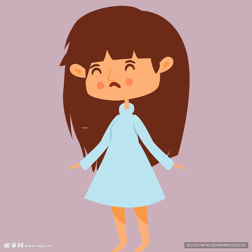 沮喪女孩的無(wú)奈姿態(tài)