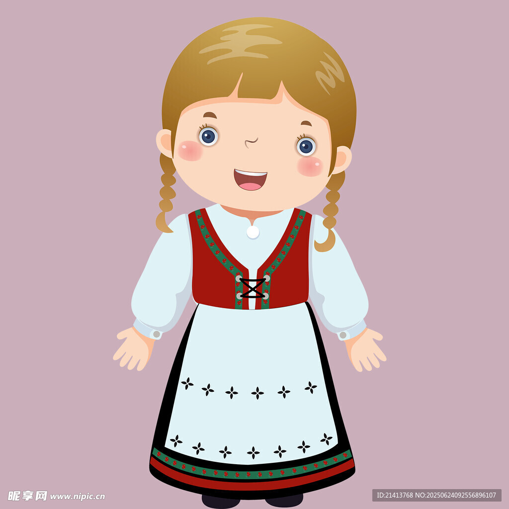 穿傳統(tǒng)服飾的可愛小女孩