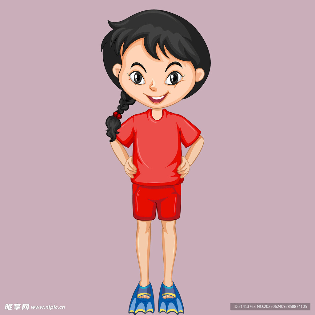 穿紅衣運動裝的可愛女孩