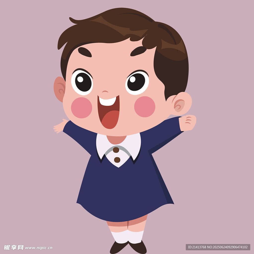 可愛小女孩開心歡呼