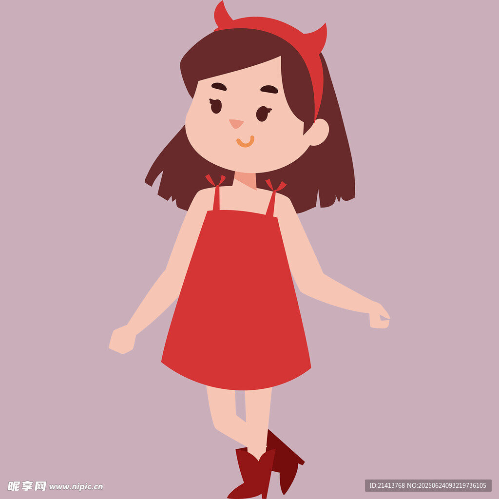 穿紅裙的小惡魔女孩