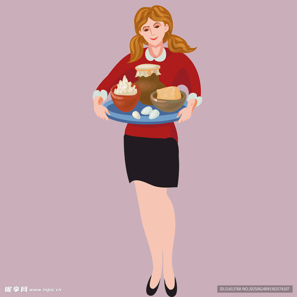 端著飲品的女服務(wù)員