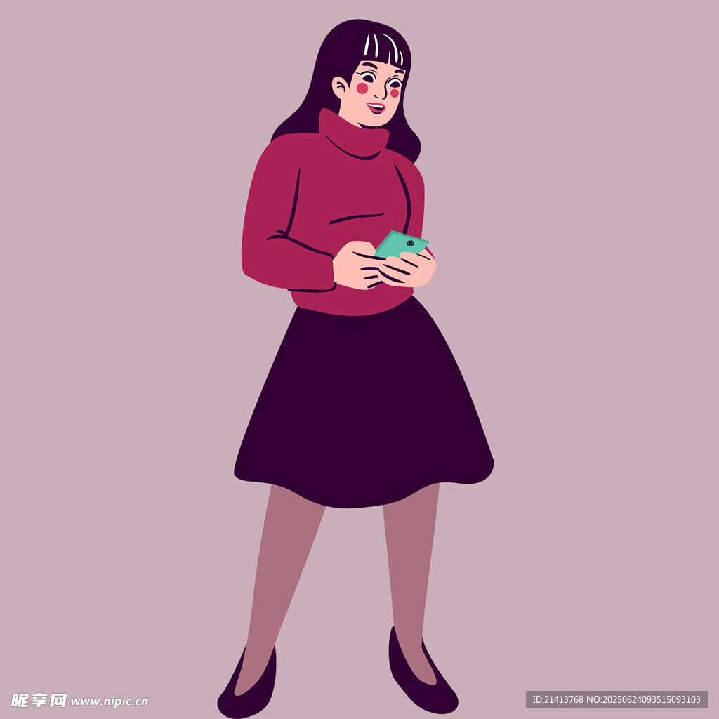 手持物品的時(shí)尚女性形象
