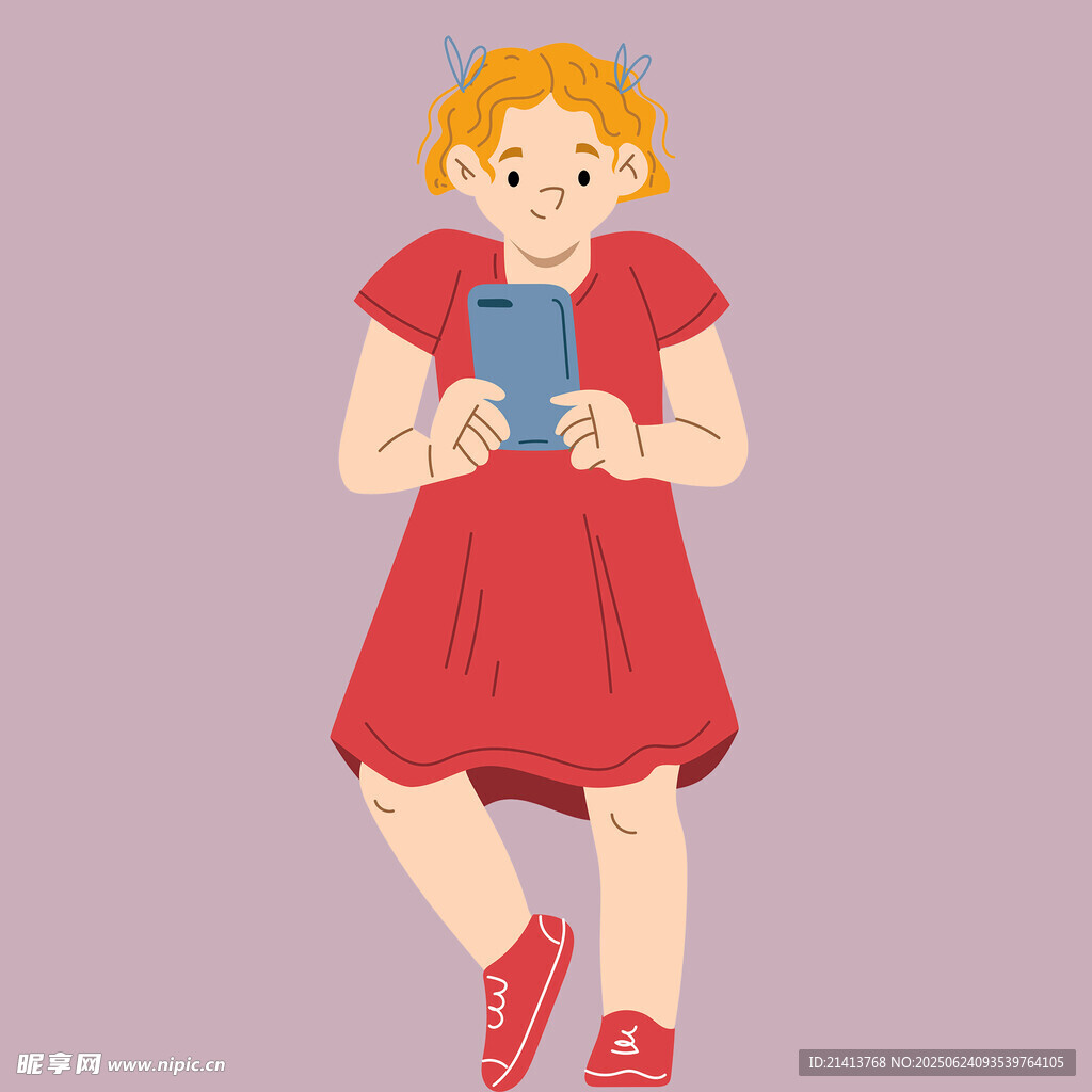 紅衣女孩捧書站立