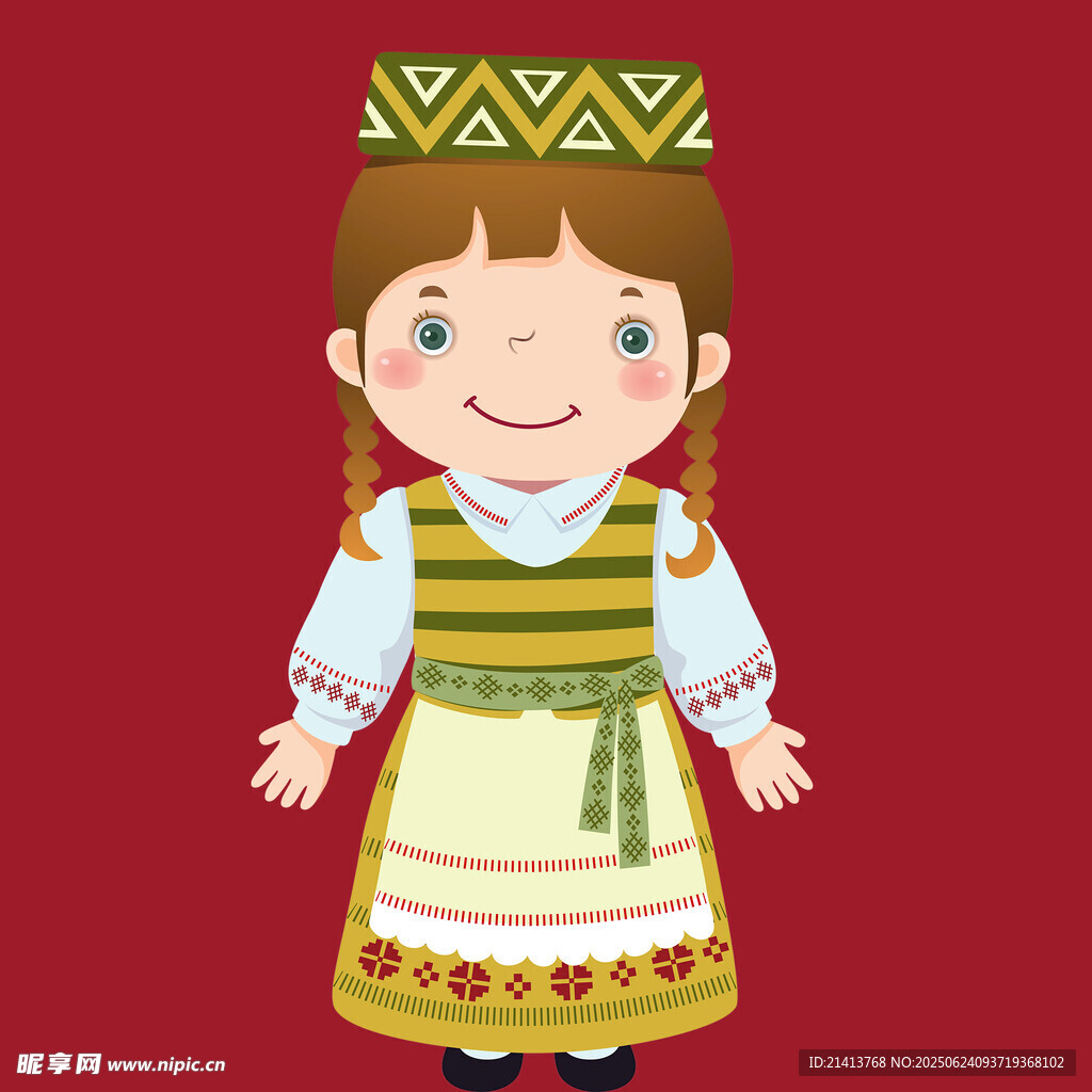 穿傳統(tǒng)服飾的可愛小女孩