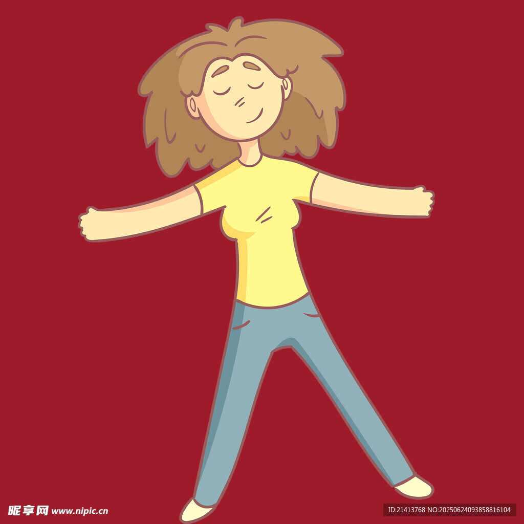 快樂女孩張開雙臂舞蹈