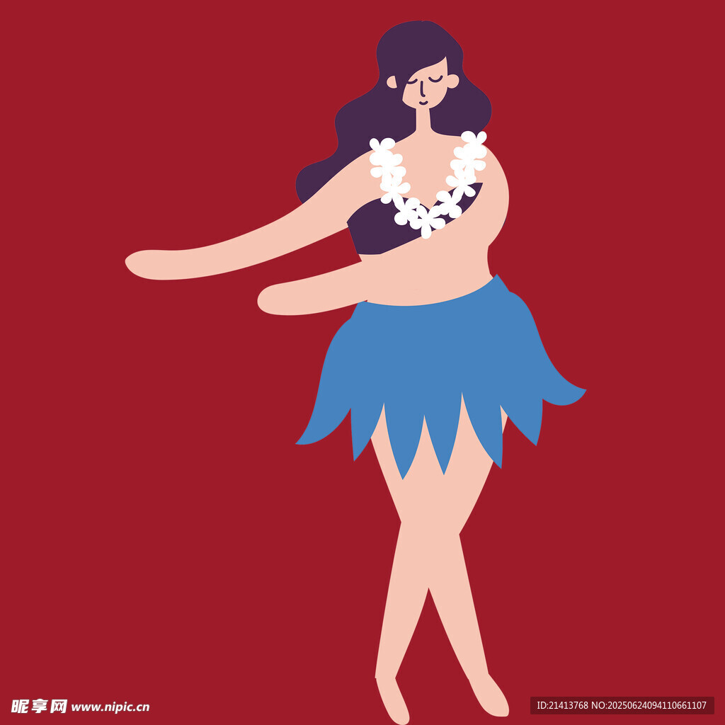 跳草裙舞的美麗女性