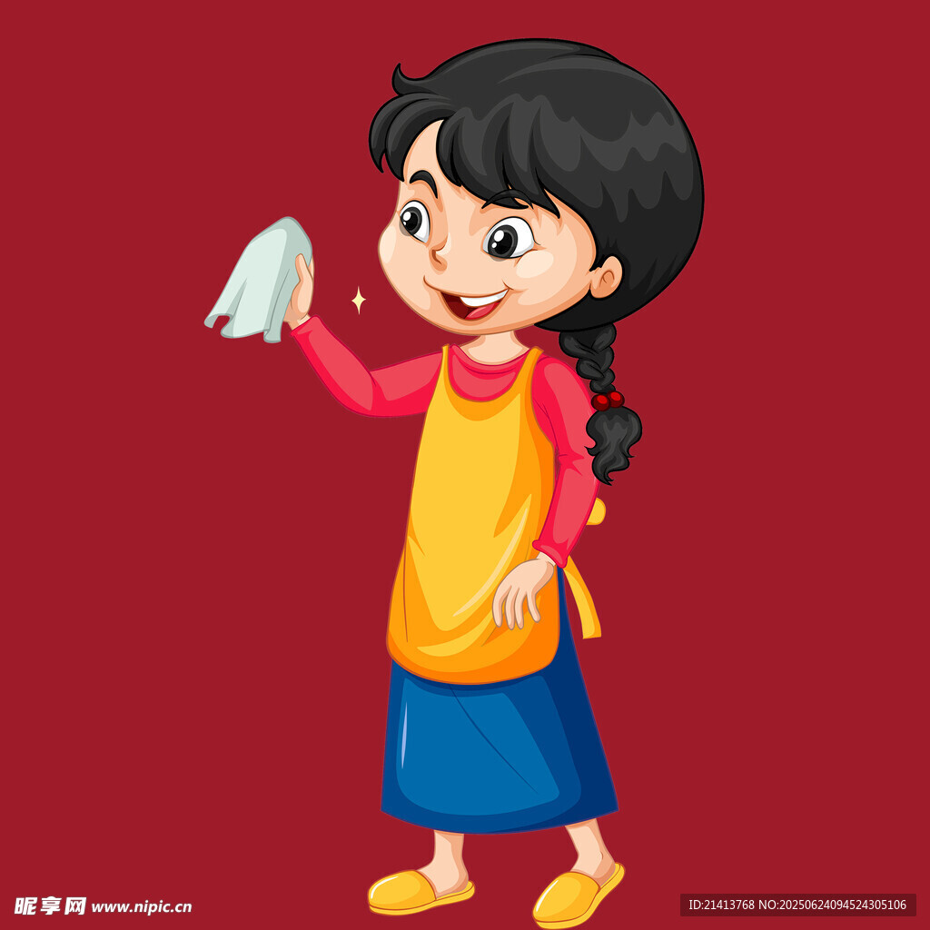 小女孩手持紙巾準備擦拭