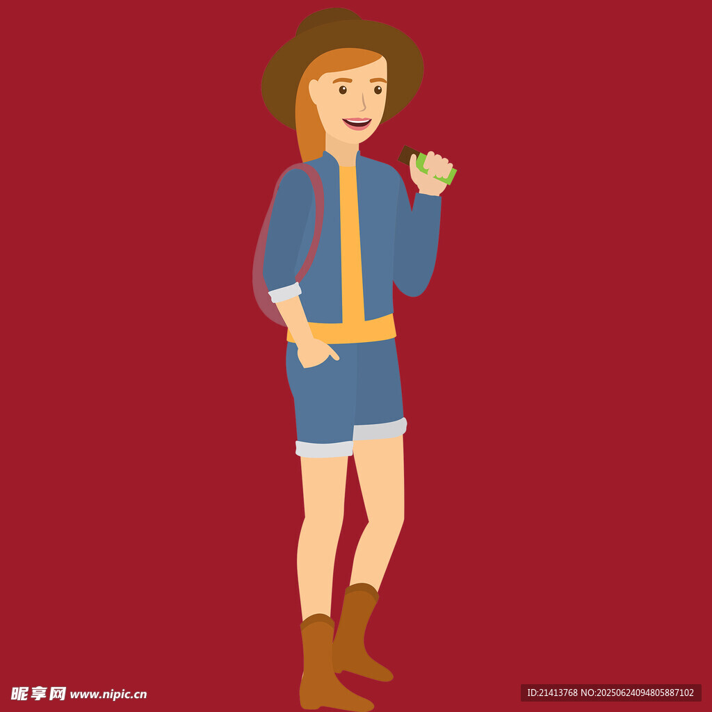 戶外探險女孩形象