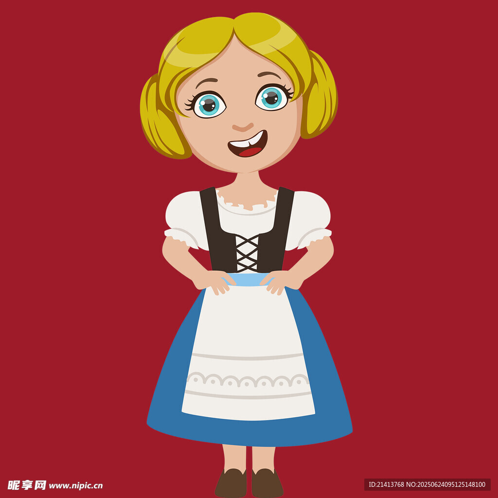 德國(guó)傳統(tǒng)服飾少女形象