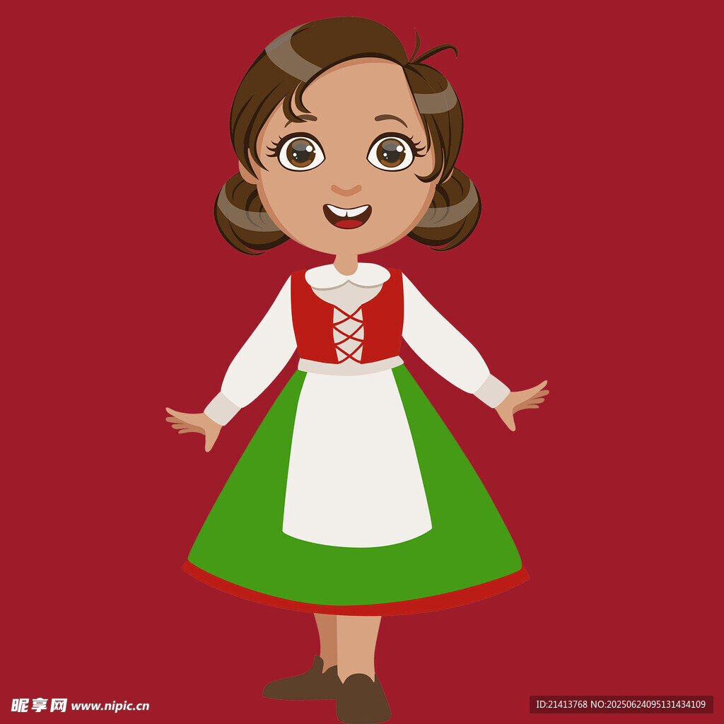 穿傳統服飾的可愛小女孩