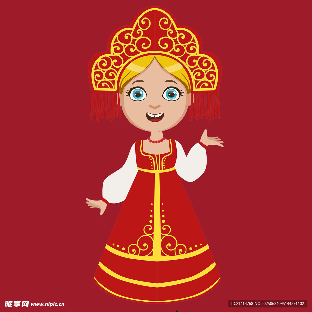 俄羅斯傳統(tǒng)服飾女孩形象