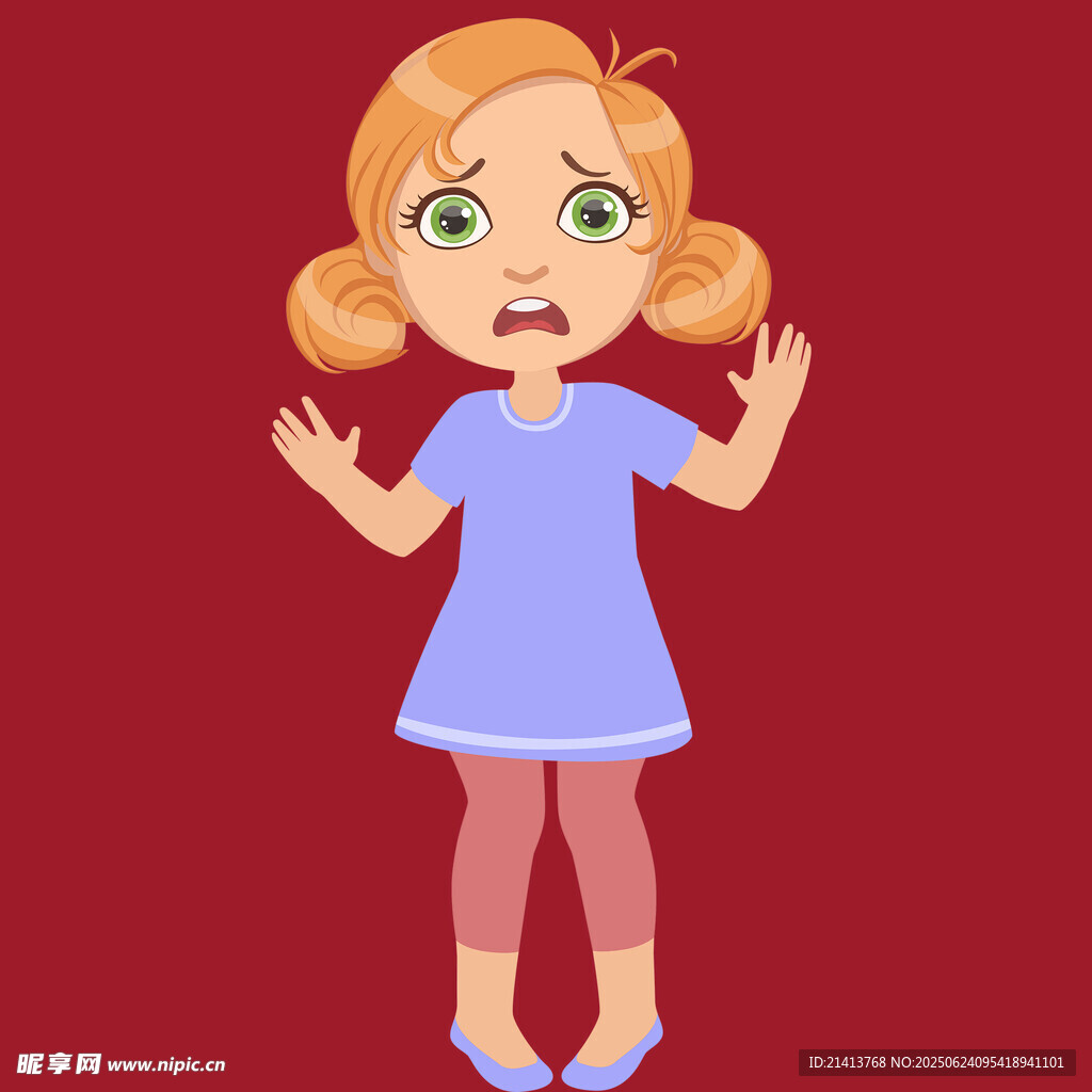 驚訝的金發小女孩
