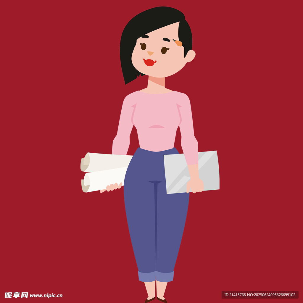 手持文件的職場女性