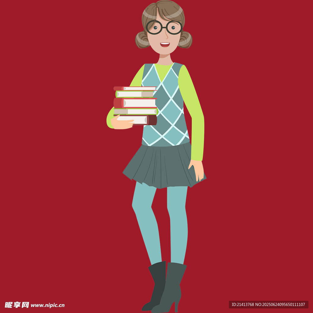 戴眼鏡的書卷氣女孩