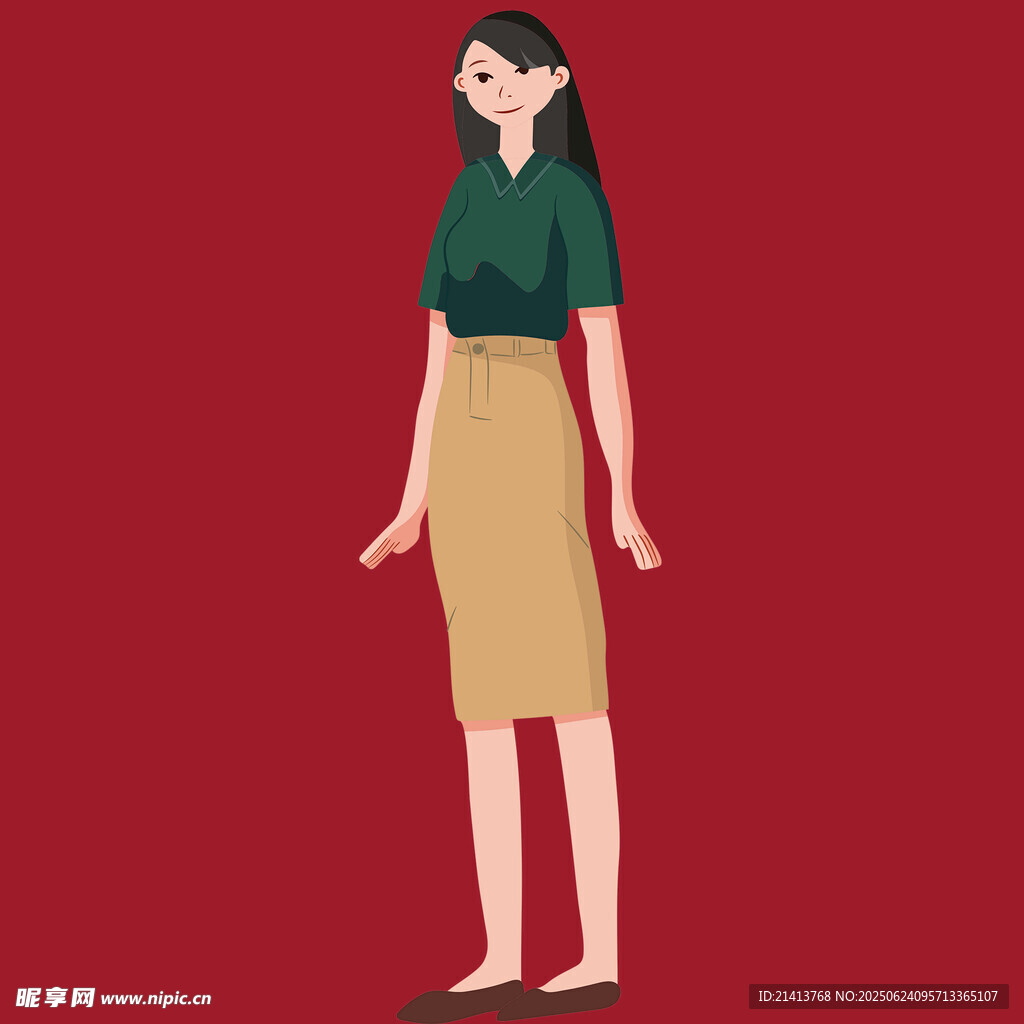 身著綠上衣的時(shí)尚女性