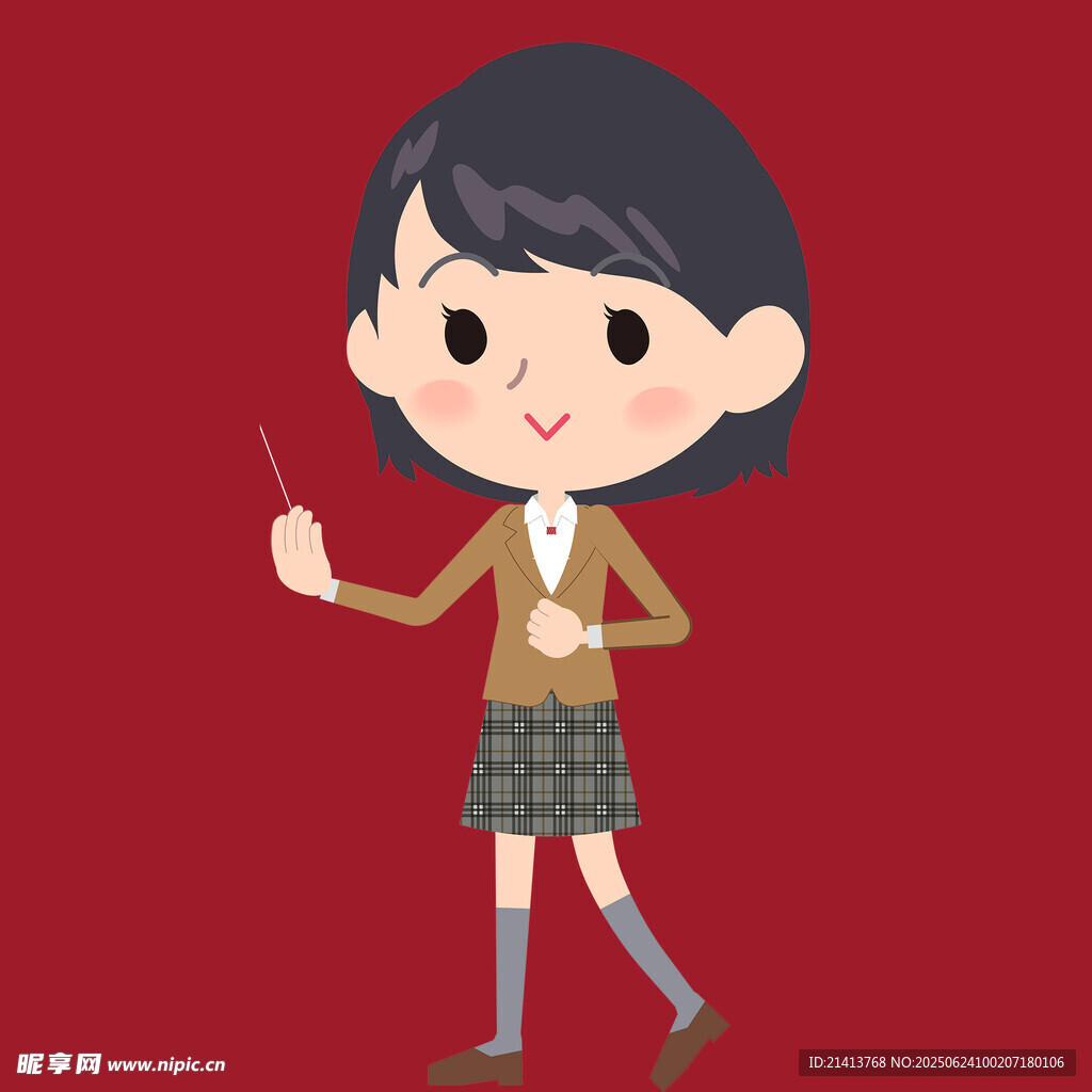 可愛(ài)女生手持魔杖俏皮模樣