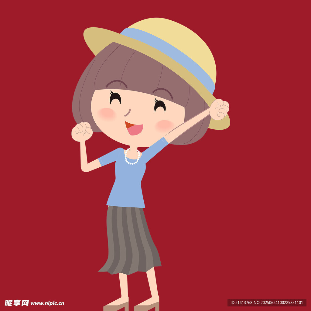 戴帽女孩開心起舞