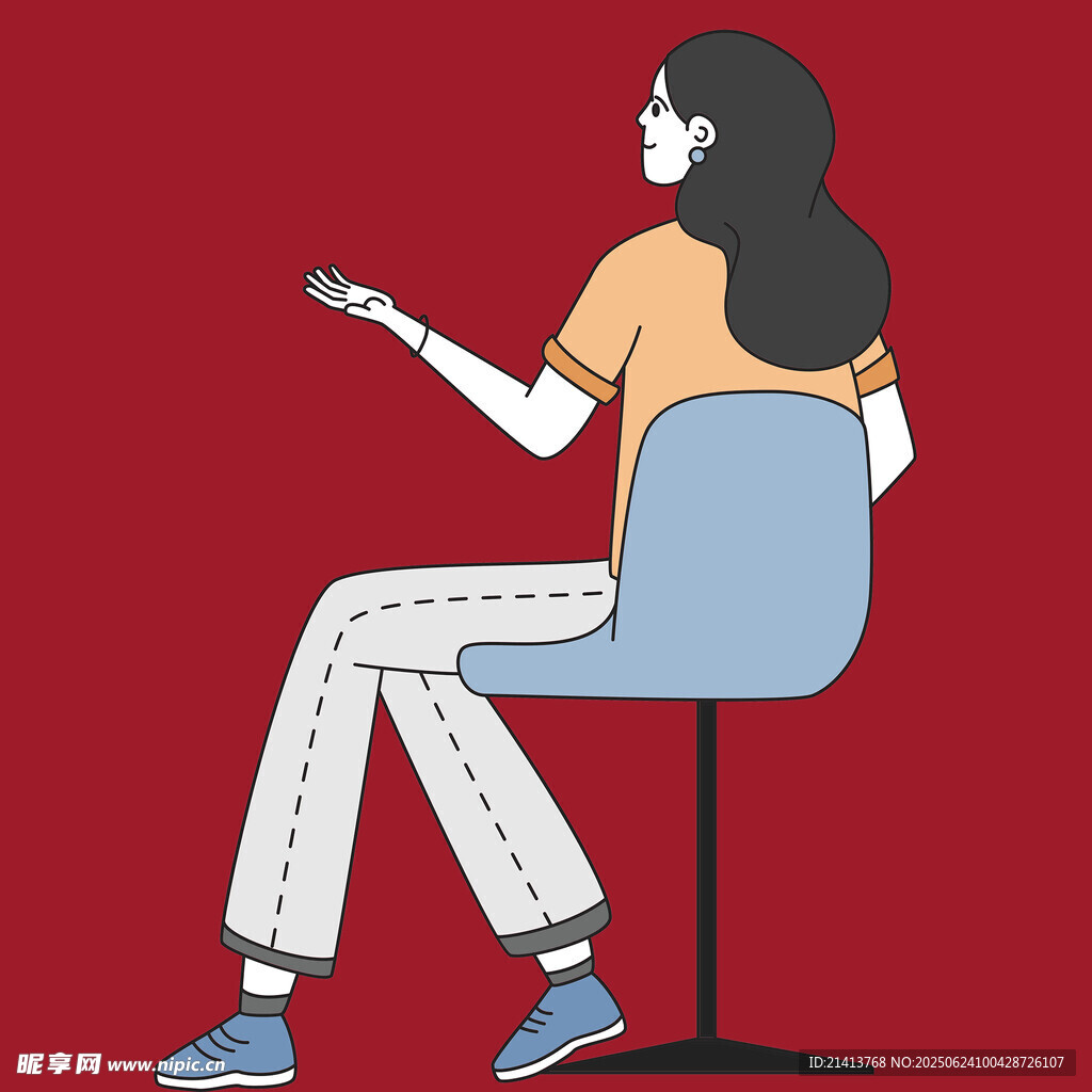 女子坐椅手持手機畫面