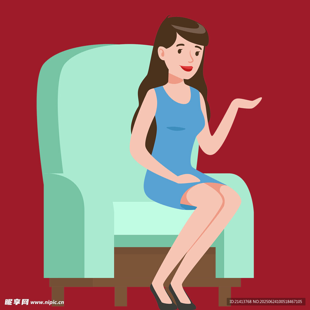 優(yōu)雅女士坐沙發(fā)姿態(tài)展示
