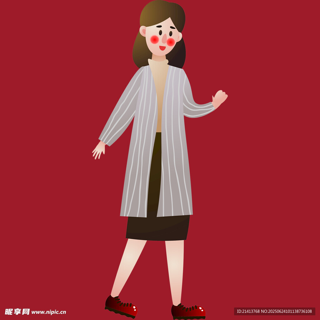 時尚條紋外套女士形象
