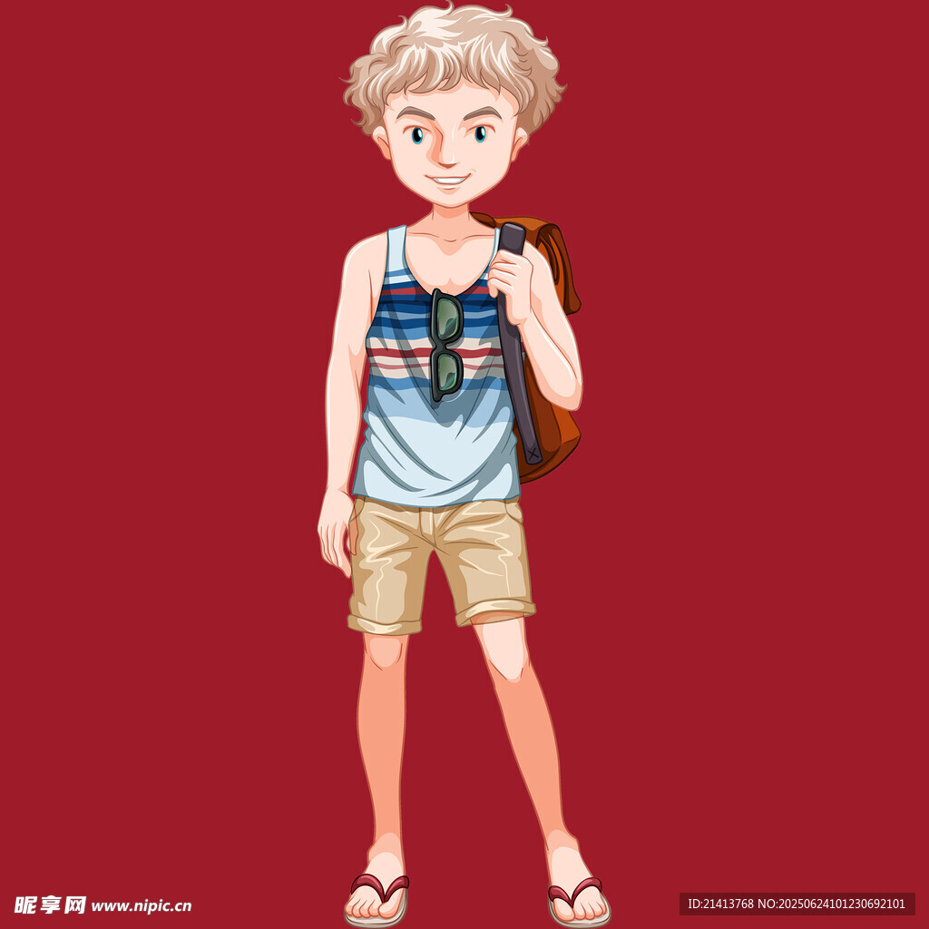 背著包的休閑風少年