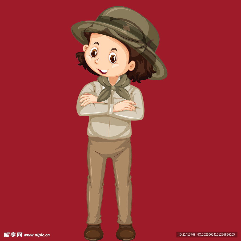 戴帽探險小男孩