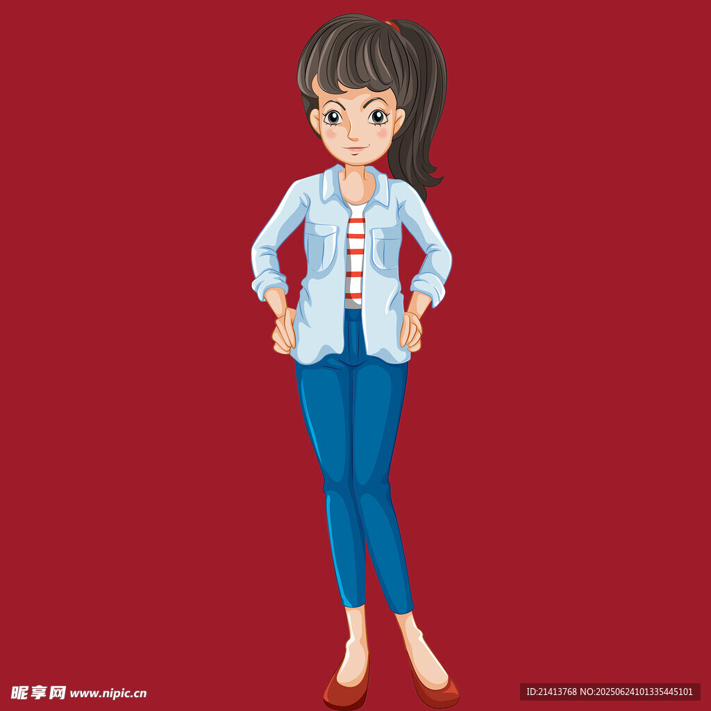 紅衣女孩時尚休閑造型