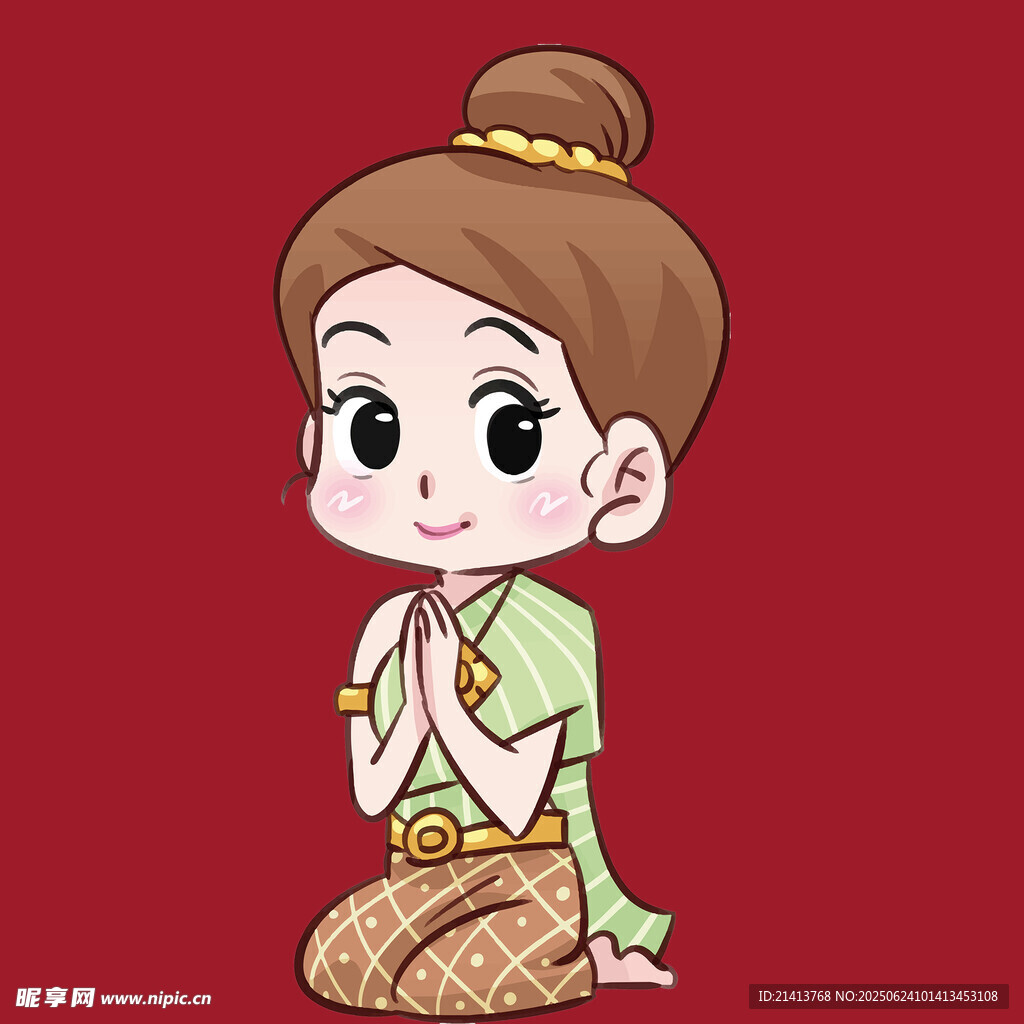 可愛(ài)泰國(guó)少女行禮圖