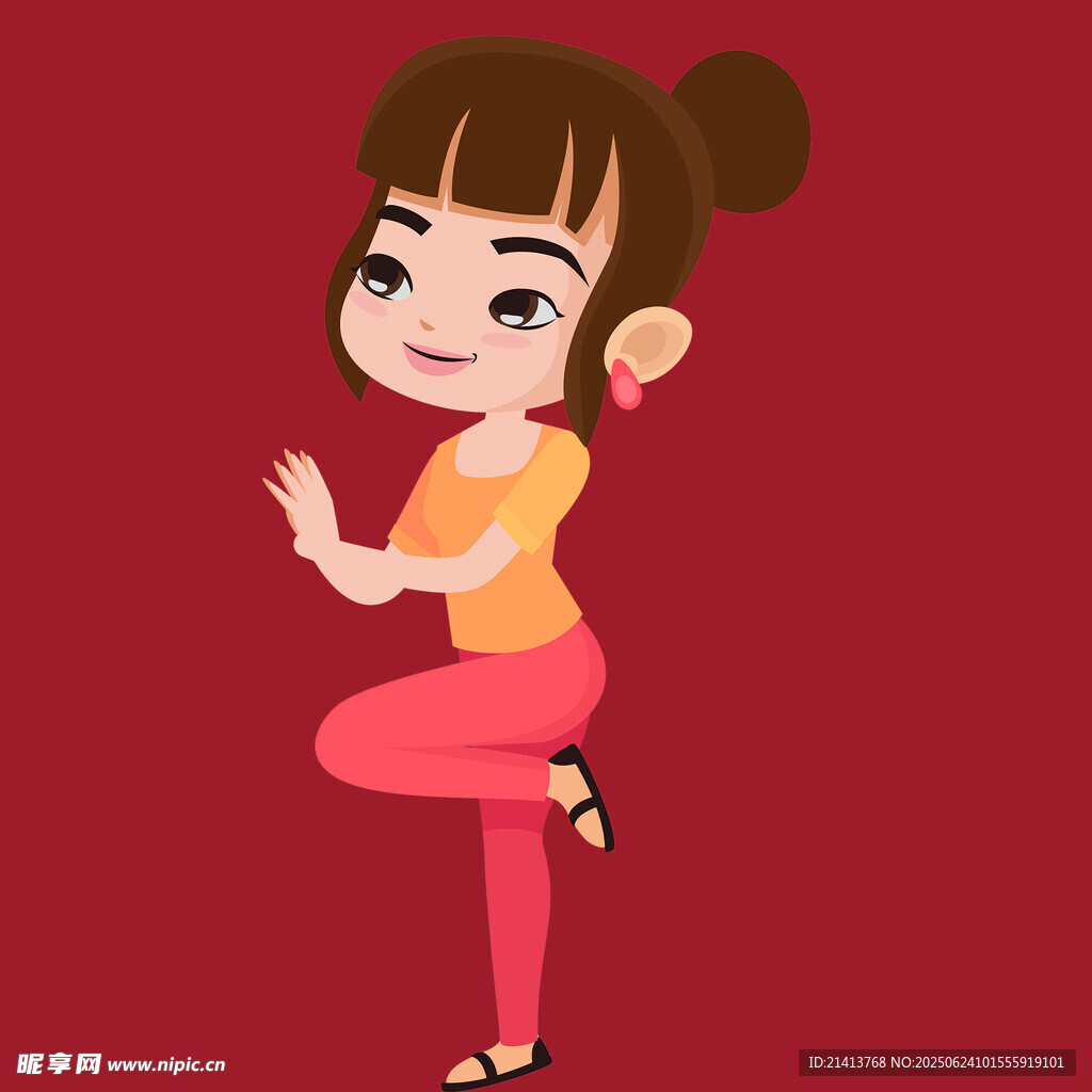 可愛女孩做瑜伽姿勢