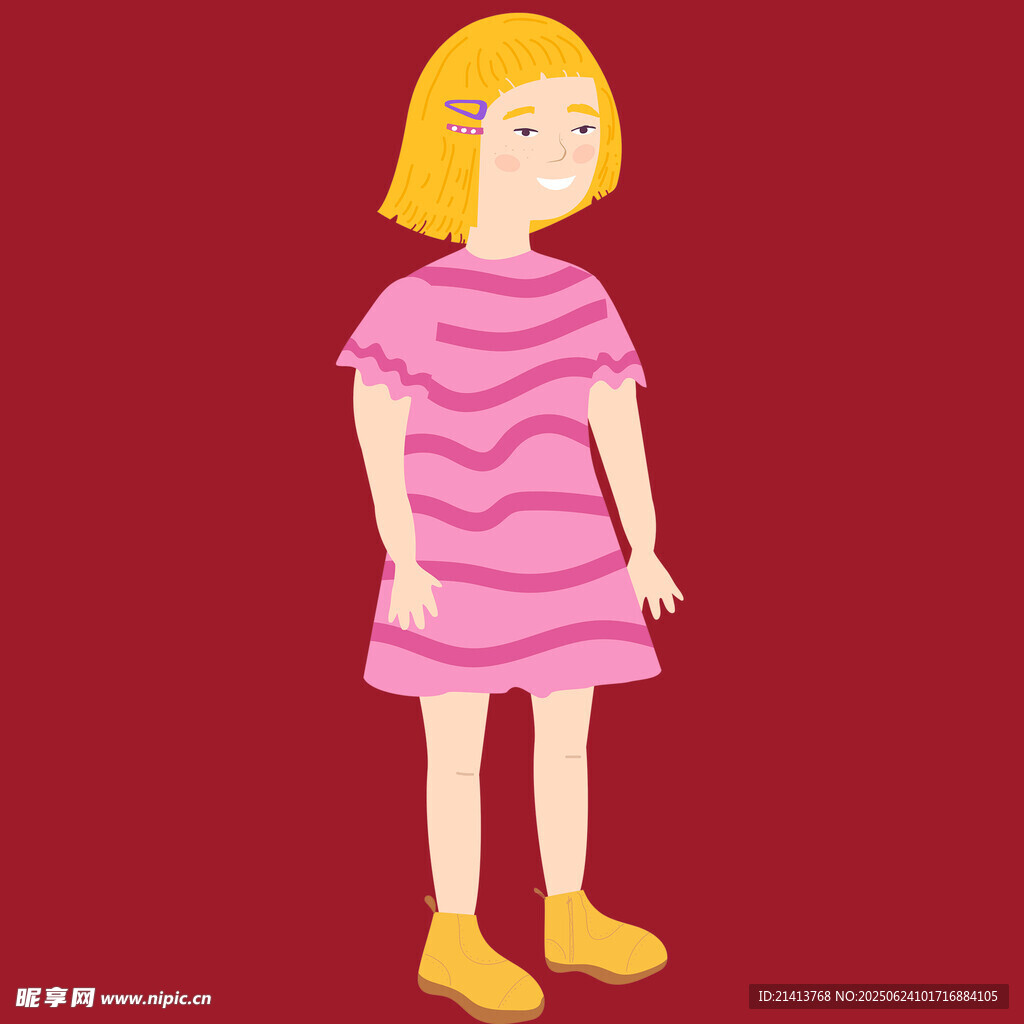 穿粉裙的金發(fā)女孩