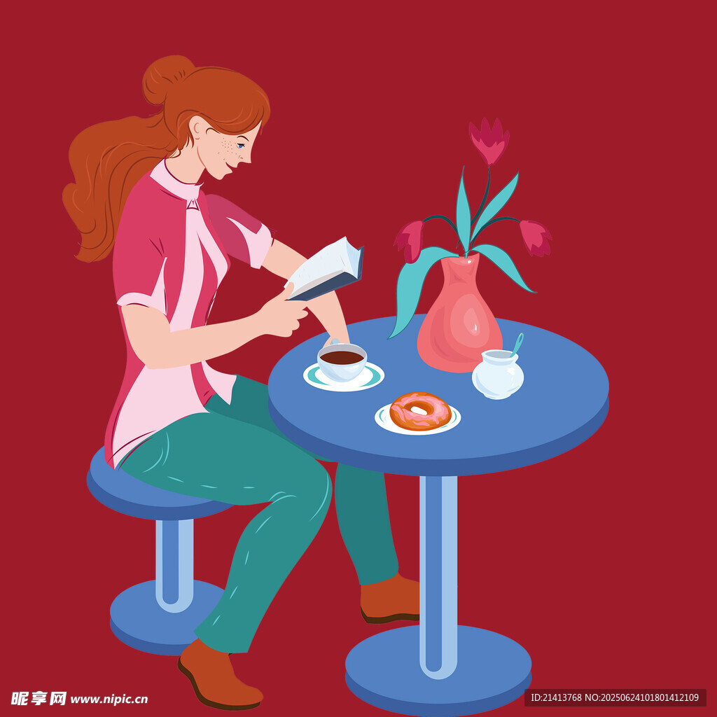 女子桌邊愜意享用下午茶
