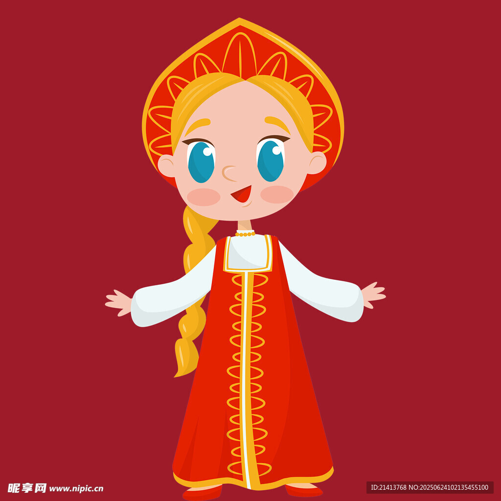 俄羅斯傳統(tǒng)服飾小女孩