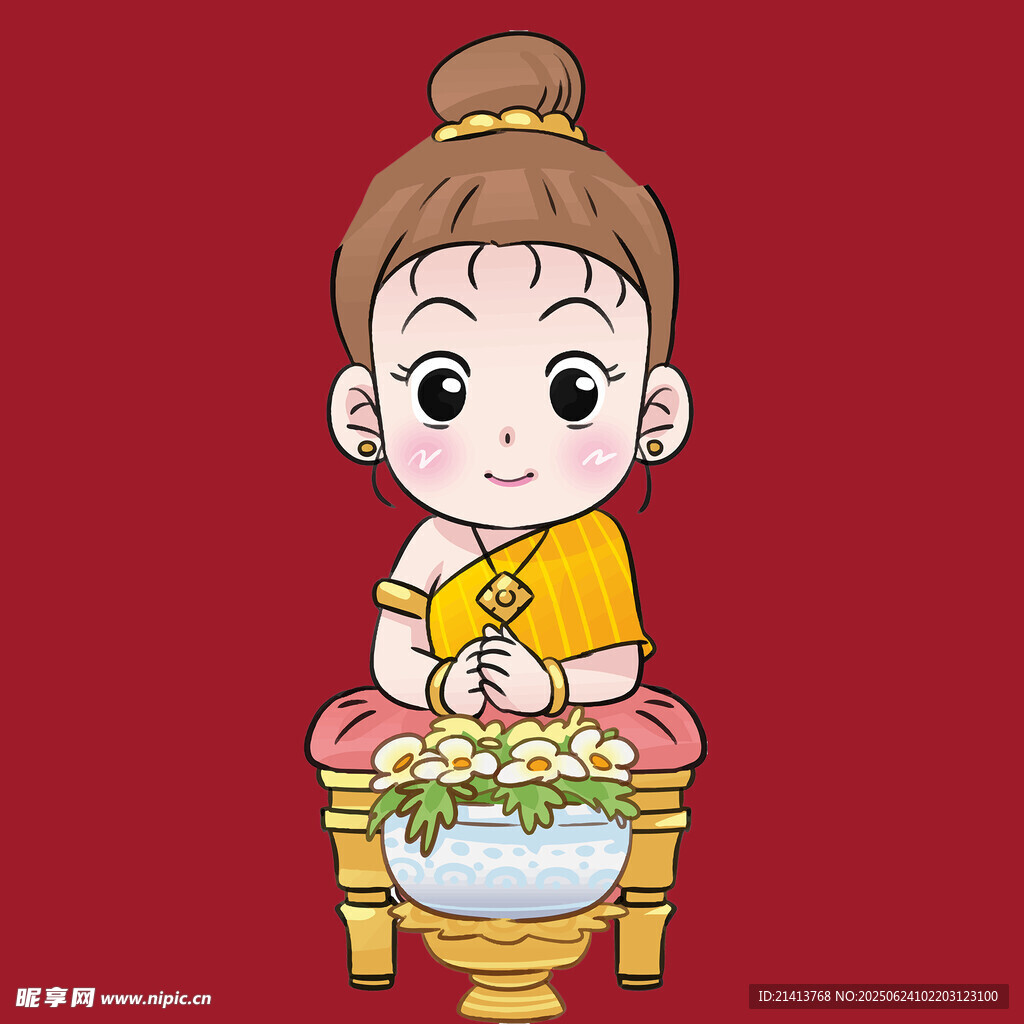 可愛女孩專注做手工
