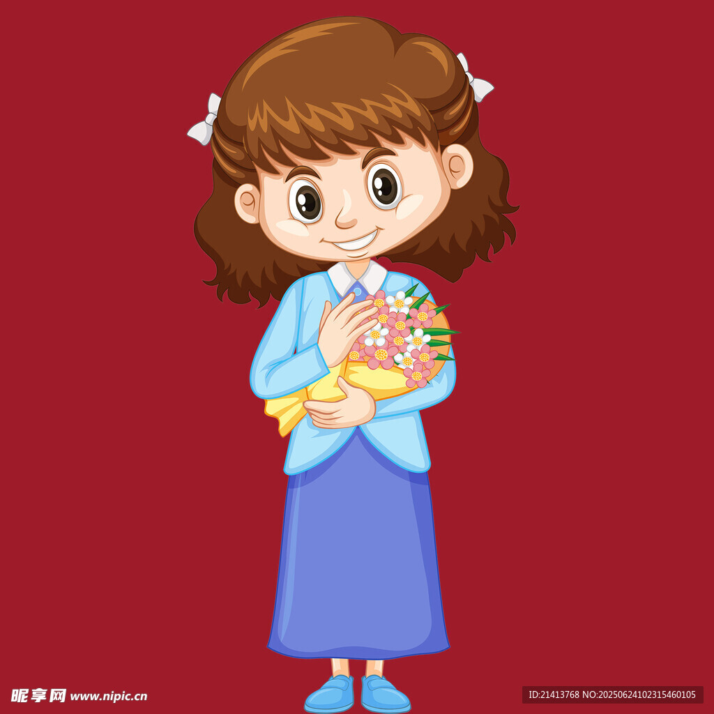 抱花女孩